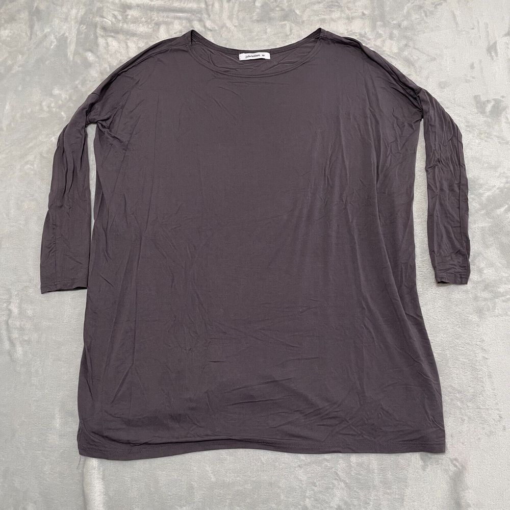 Julie Billiart Shirt Womens Extra Small Purple Tunic‎ 3/4 Sleeve Bamboo Stretch